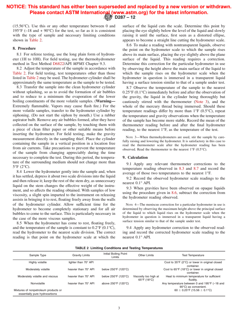 ASTM D287-12 - Standard Test Method for API Gravity of Crude Petroleum and Petroleum Products (Hydrometer Method)