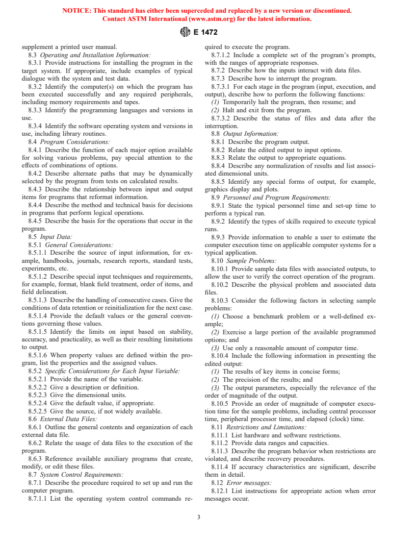 ASTM E1472-92(1998) - Standard Guide for Documenting Computer Software for Fire Models