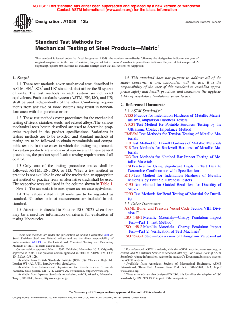 ASTM A1058-12b - Standard Test Methods for Mechanical Testing of Steel Products&#x2014;Metric