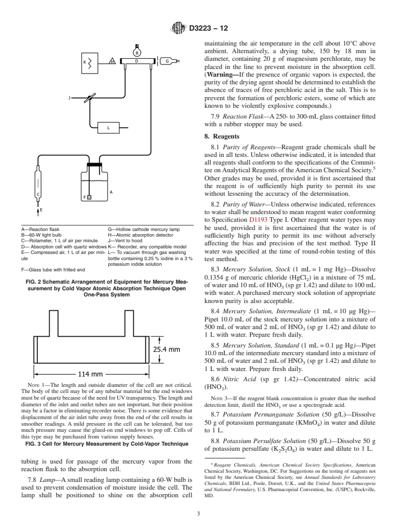 ASTM D3223-12 - Standard Test Method for  Total Mercury in Water