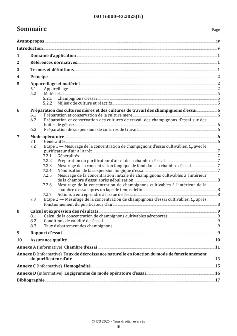 ISO 16000-43:2025 - Air intérieur — Partie 43: Méthode normalisée d'évaluation du taux d'abattement de champignons cultivables aéroportés par des purificateurs d'air en chambre d'essai
Released:7. 02. 2025