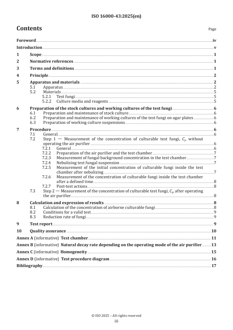 ISO 16000-43:2025 - Indoor air — Part 43: Standard method for assessing the reduction rate of culturable airborne fungi by air purifiers using a test chamber
Released:7. 02. 2025