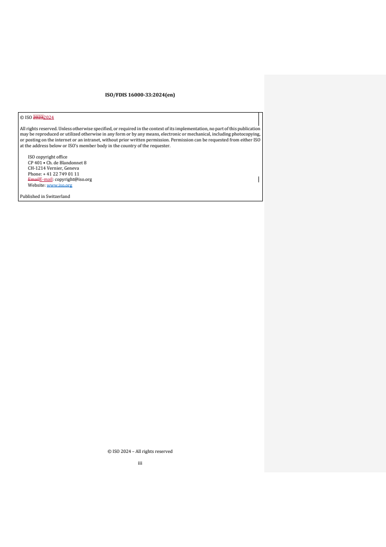 REDLINE ISO/FDIS 16000-33 - Indoor air — Part 33: Determination of phthalates with gas chromatography/mass spectrometry (GC/MS)
Released:23. 02. 2024