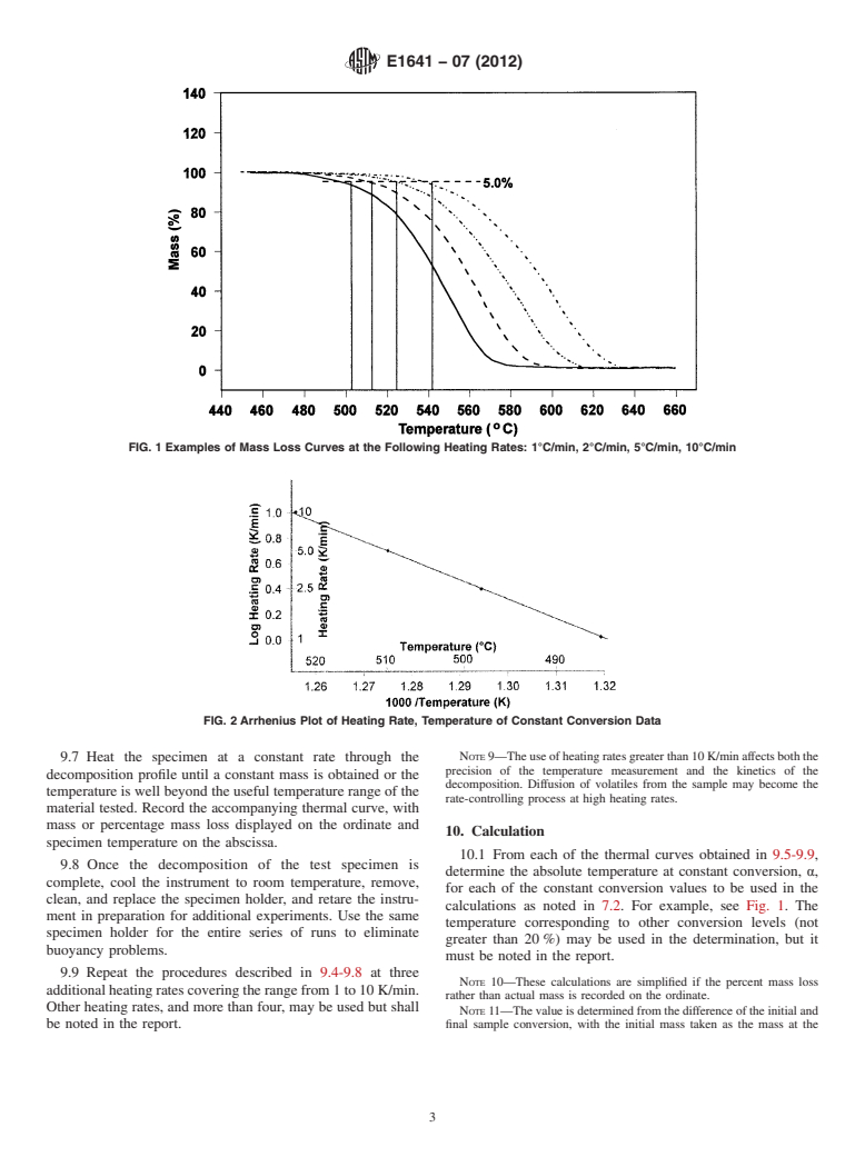 ASTM E1641-07(2012) - Standard Test Method for  Decomposition Kinetics by Thermogravimetry