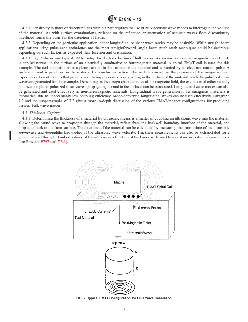 REDLINE ASTM E1816-12 - Standard Practice for  Ultrasonic Testing Using Electromagnetic Acoustic Transducer  (EMAT) Techniques