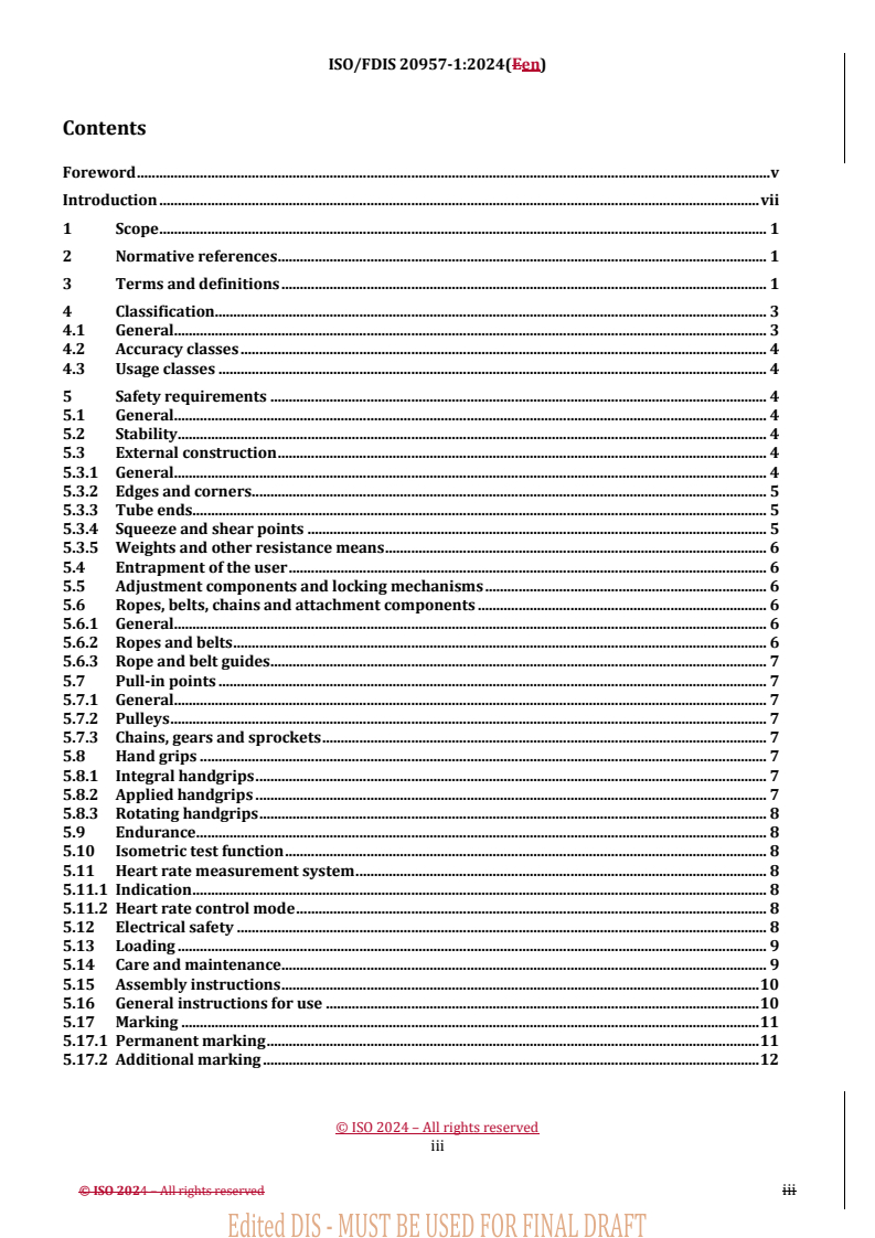 REDLINE ISO/FDIS 20957-1 - Stationary training equipment — Part 1: General safety requirements and test methods
Released:28. 08. 2024