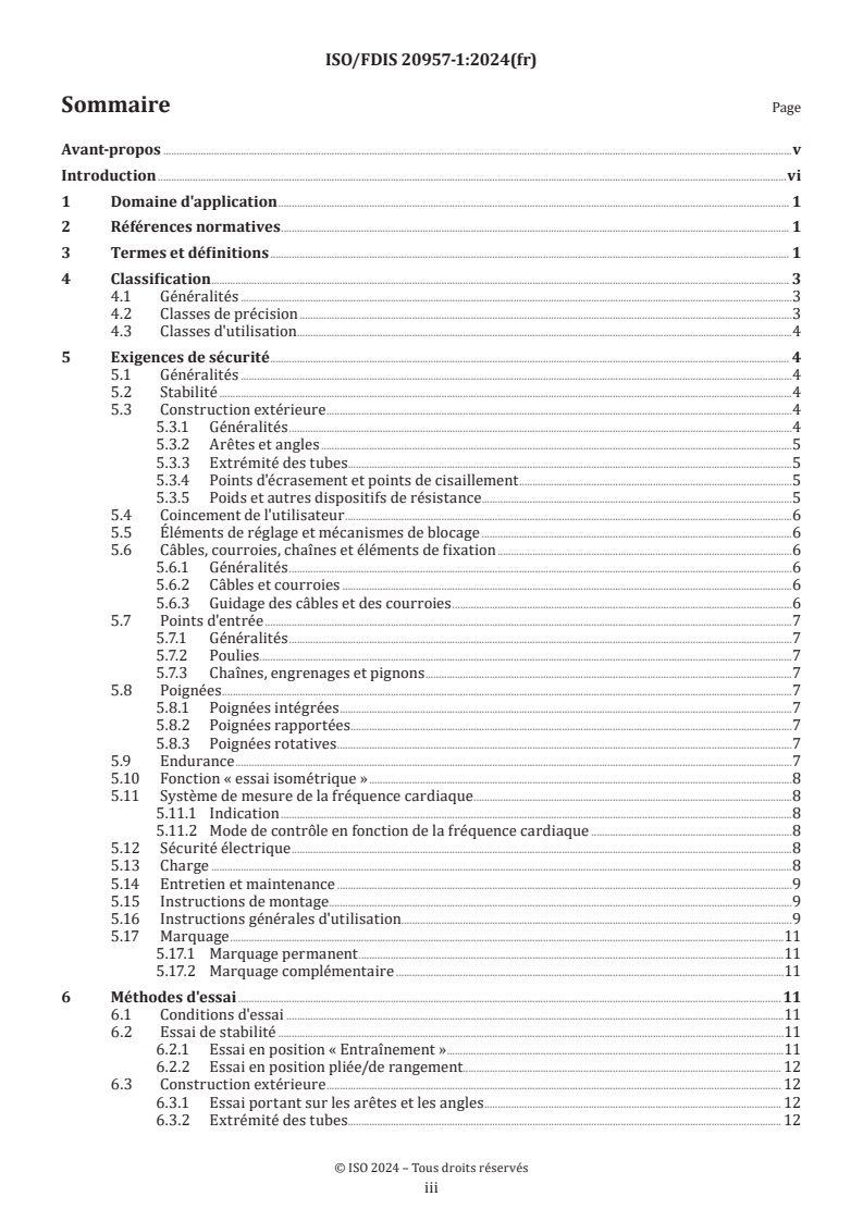 ISO/FDIS 20957-1 - Équipement d'entraînement fixe — Partie 1: Exigences générales de sécurité et méthodes d'essai
Released:9/19/2024