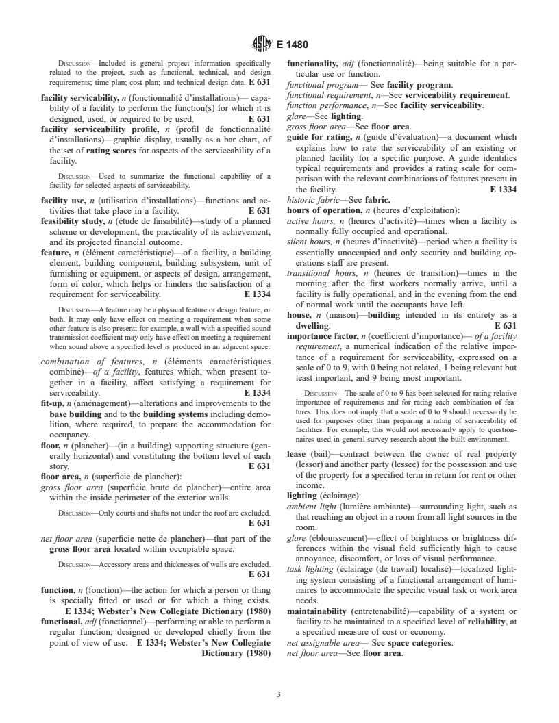 ASTM E1480-92(1998)e1 - Standard Terminology of Facility Management (Building-Related)