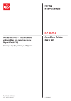 ISO 10239:2025 - Petits navires — Installations alimentées en gaz de pétrole liquéfiés (GPL)
Released:19. 02. 2025 - Page 1 preview