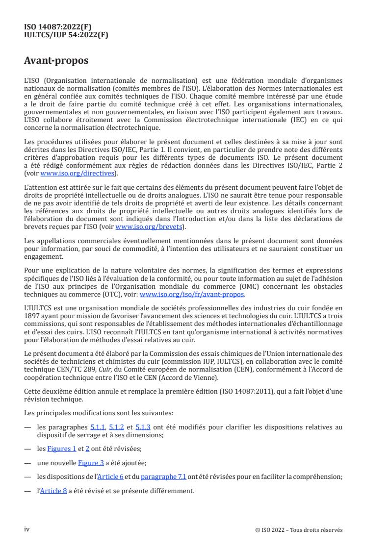 ISO 14087:2022 ISO 14087:2022 - Leather — Physical and mechanical tests — Determination of bending force
Released:30. 06. 2022 - Page 4 preview