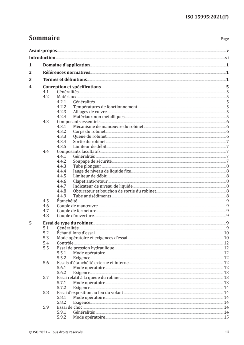 ISO 15995:2021 - Bouteilles à gaz — Spécifications et essais pour valves de bouteilles de GPL — Fermeture manuelle
Released:6/10/2021