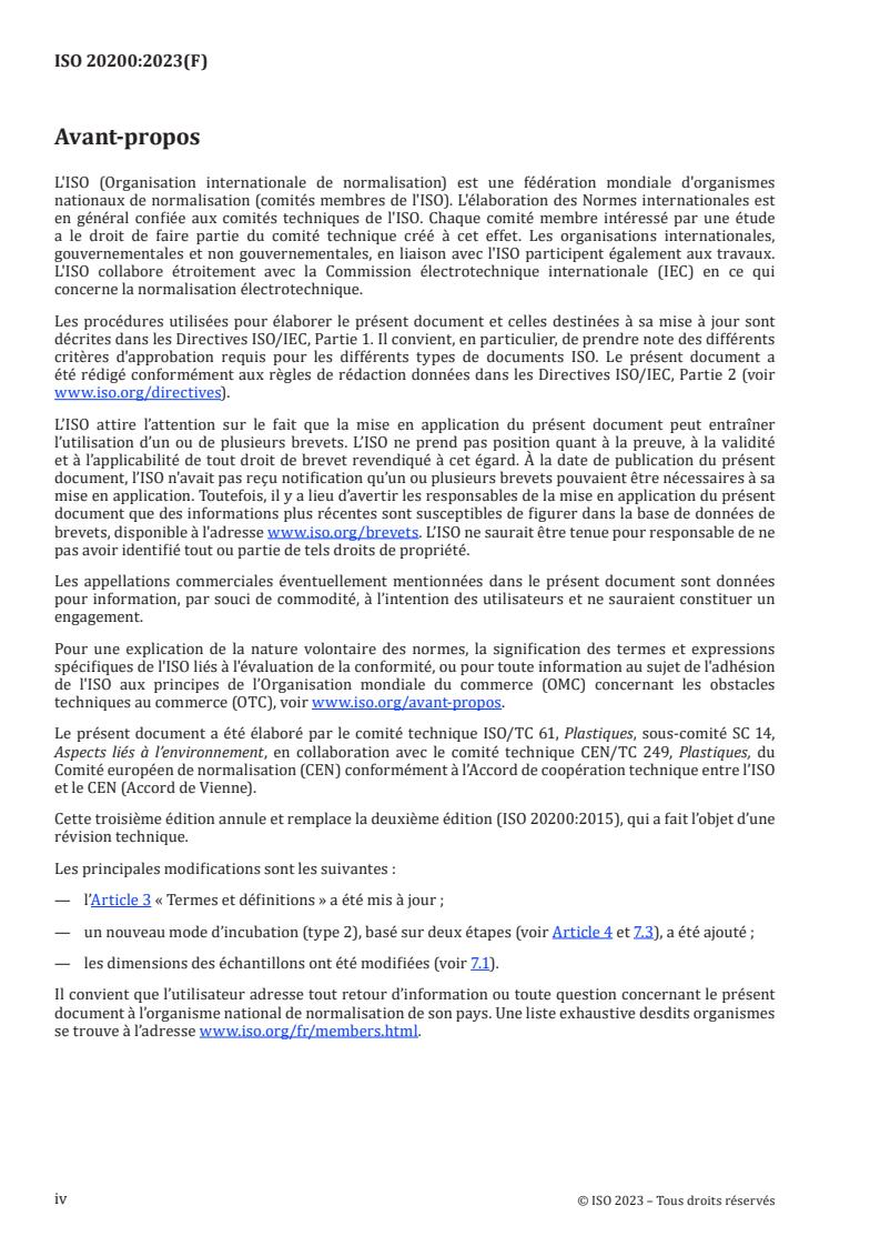 ISO 20200:2023 ISO 20200:2023 - Plastiques — Détermination du degré de désintégration de matériaux plastiques dans des conditions de compostage lors d’un essai de laboratoire
Released:25. 08. 2023 - Page 4 preview