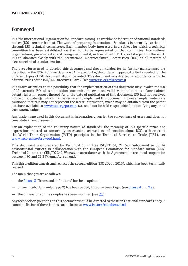 ISO 20200:2023 ISO 20200:2023 - Plastics — Determination of the degree of disintegration of plastic materials under composting conditions in a laboratory-scale test
Released:25. 08. 2023 - Page 4 preview