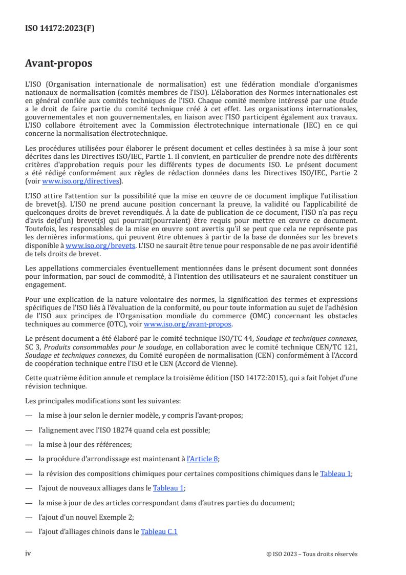 ISO 14172:2023 ISO 14172:2023 - Produits consommables pour le soudage — Électrodes enrobées pour le soudage manuel à l'arc du nickel et des alliages de nickel — Classification
Released:27. 07. 2023 - Page 4 preview