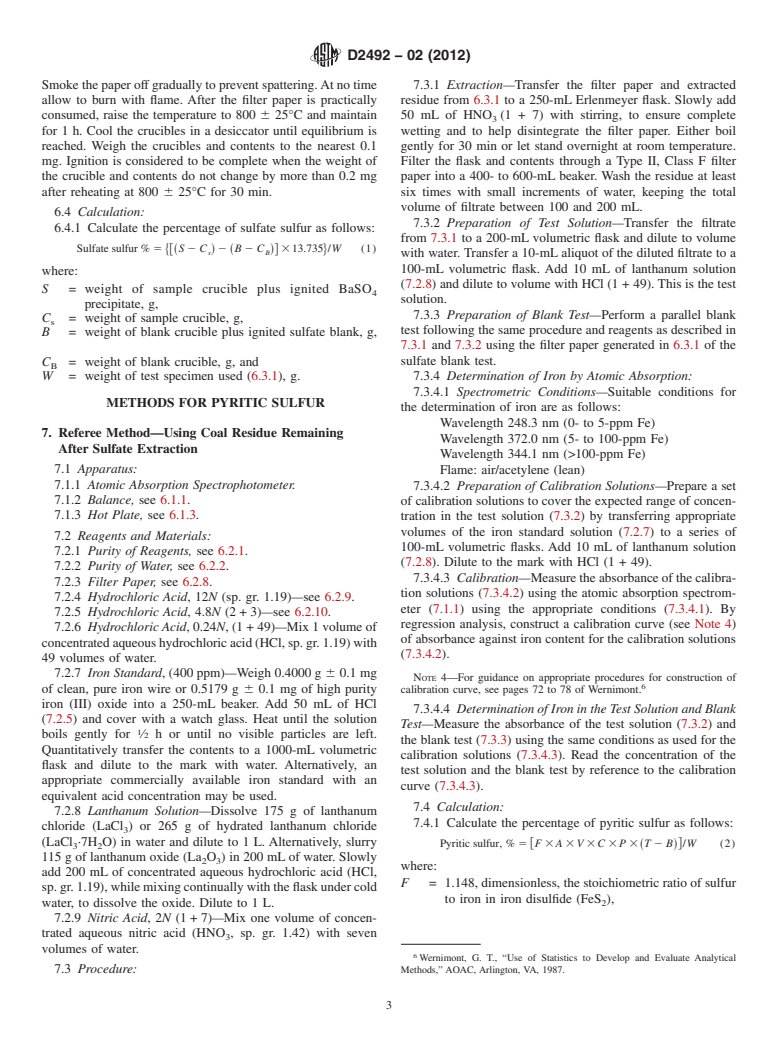 ASTM D2492-02(2012) - Standard Test Method for  Forms of Sulfur in Coal (Withdrawn 2021)