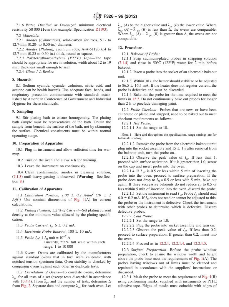 ASTM F326-96(2012) - Standard Test Method for  Electronic Measurement for Hydrogen Embrittlement From Cadmium-Electroplating  Processes