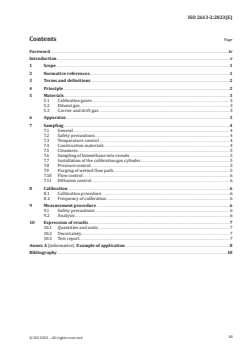 ISO 2613-2:2023 - Analysis of natural gas — Silicon content of biomethane — Part 2: Determination of siloxane content by gas chromatography with ion mobility spectrometry
Released:4. 12. 2023 - Page 3 preview
