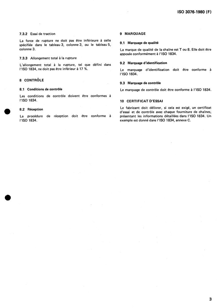 ISO 3076:1980 - Short link chains for lifting purposes — Grade T (8), non-calibrated, for chain slings, etc.
Released:8/1/1980