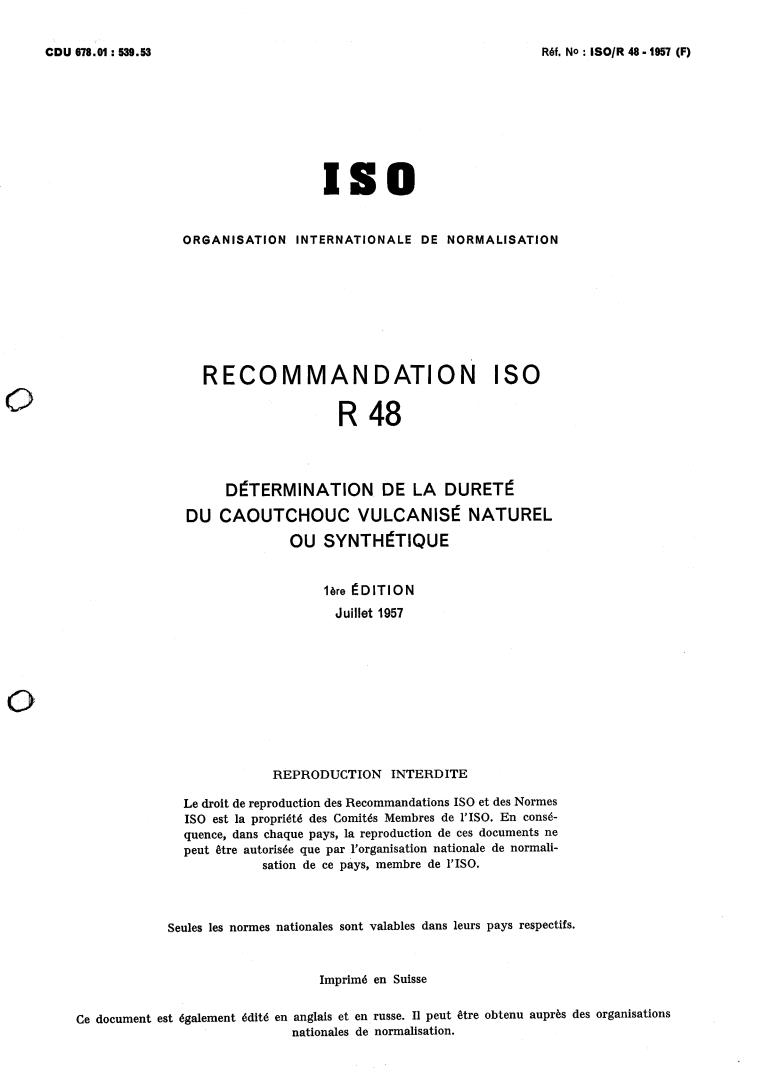 ISO/R 48:1957 - Title missing - Legacy paper document
Released:1/1/1957
