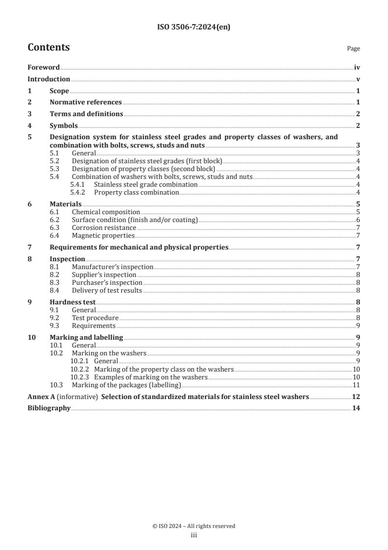 ISO 3506-7:2024 - Fasteners — Mechanical properties of corrosion-resistant stainless steel fasteners — Part 7: Flat washers with specified grades and property classes
Released:25. 07. 2024
