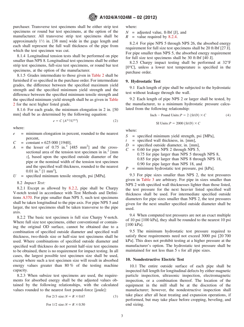 ASTM A1024/A1024M-02(2012) - Standard Specification for  Steel Line Pipe, Black, Plain-End, Seamless