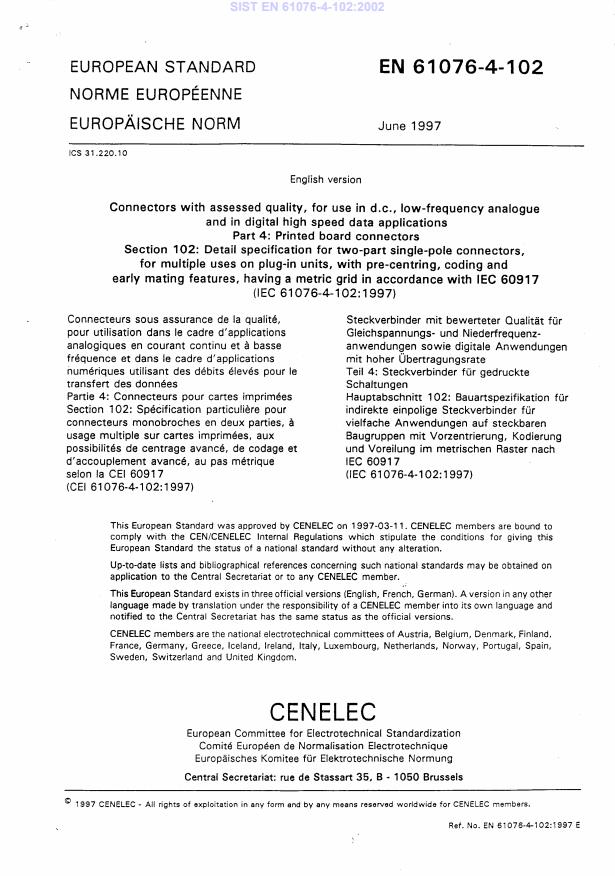 EN 61076-4-102:1997 EN 61076-4-102:2002 - Page 3 preview