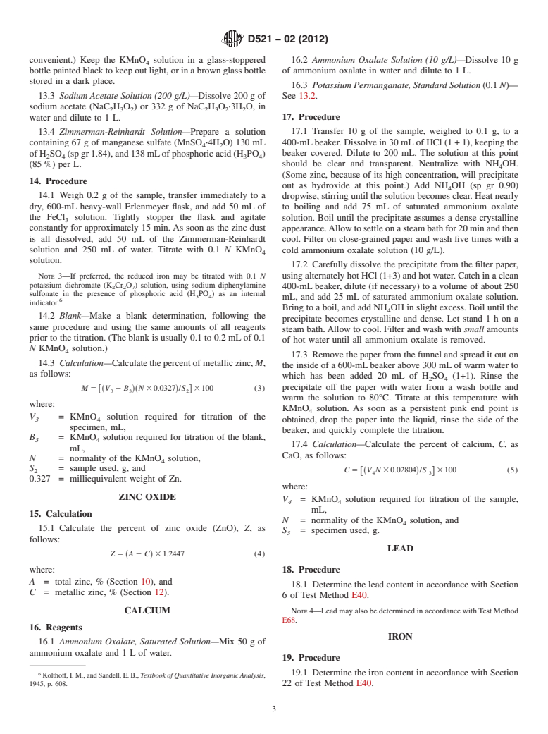 ASTM D521-02(2012) - Standard Test Methods for  Chemical Analysis of Zinc Dust (Metallic Zinc Powder)