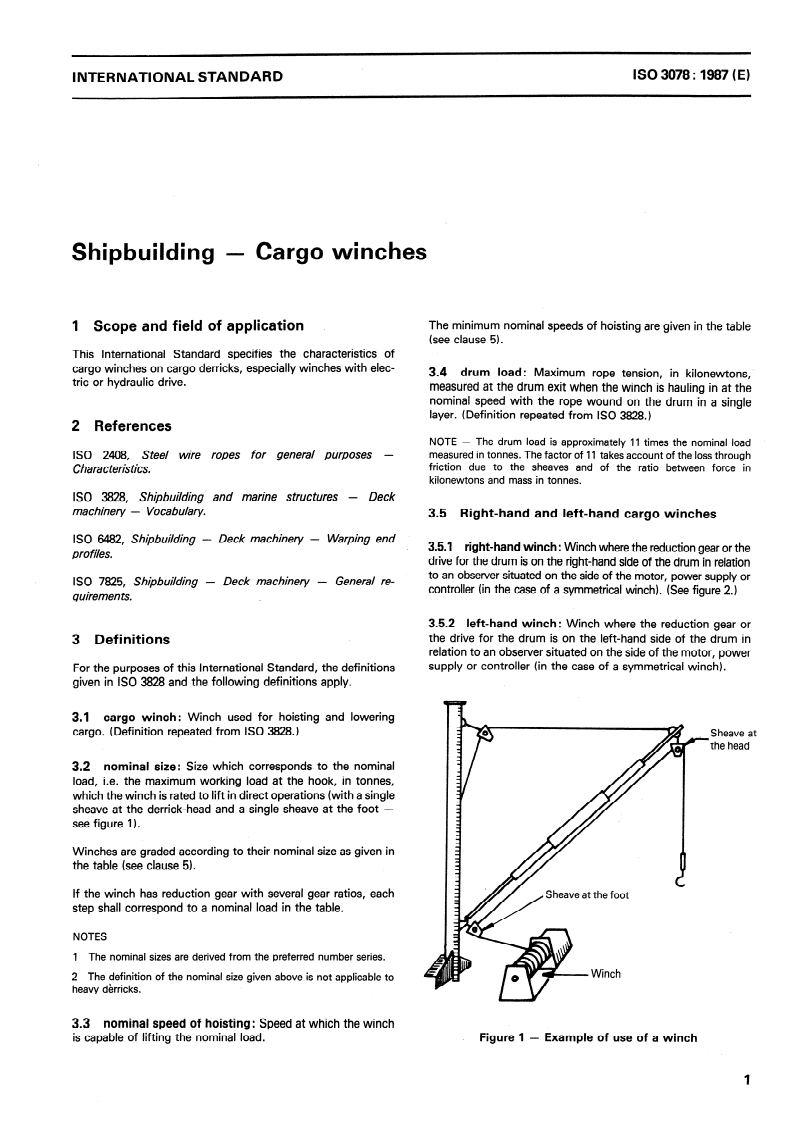 ISO 3078:1987 ISO 3078:1987 - Shipbuilding — Cargo winches
Released:5/21/1987