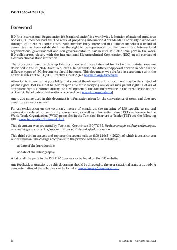 ISO 11665-4:2021 ISO 11665-4:2021 - Measurement of radioactivity in the environment -- Air: radon-222 - Page 4 preview
