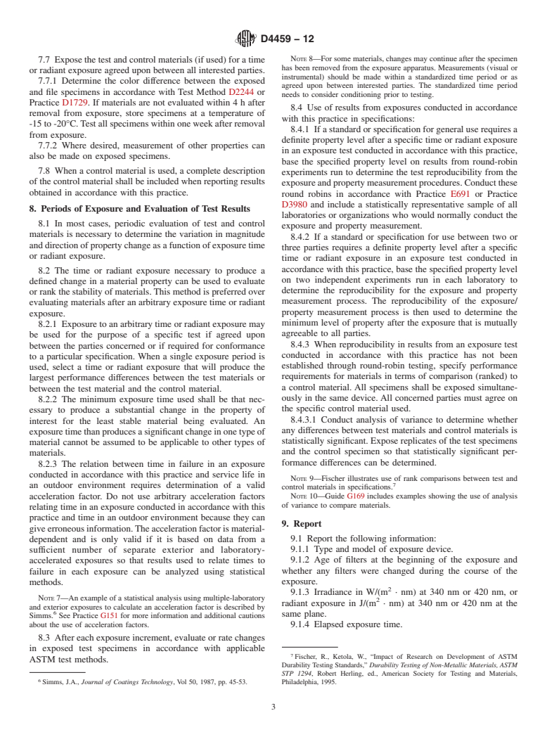 ASTM D4459-12 - Standard Practice for  Xenon-Arc Exposure of Plastics Intended for Indoor Applications