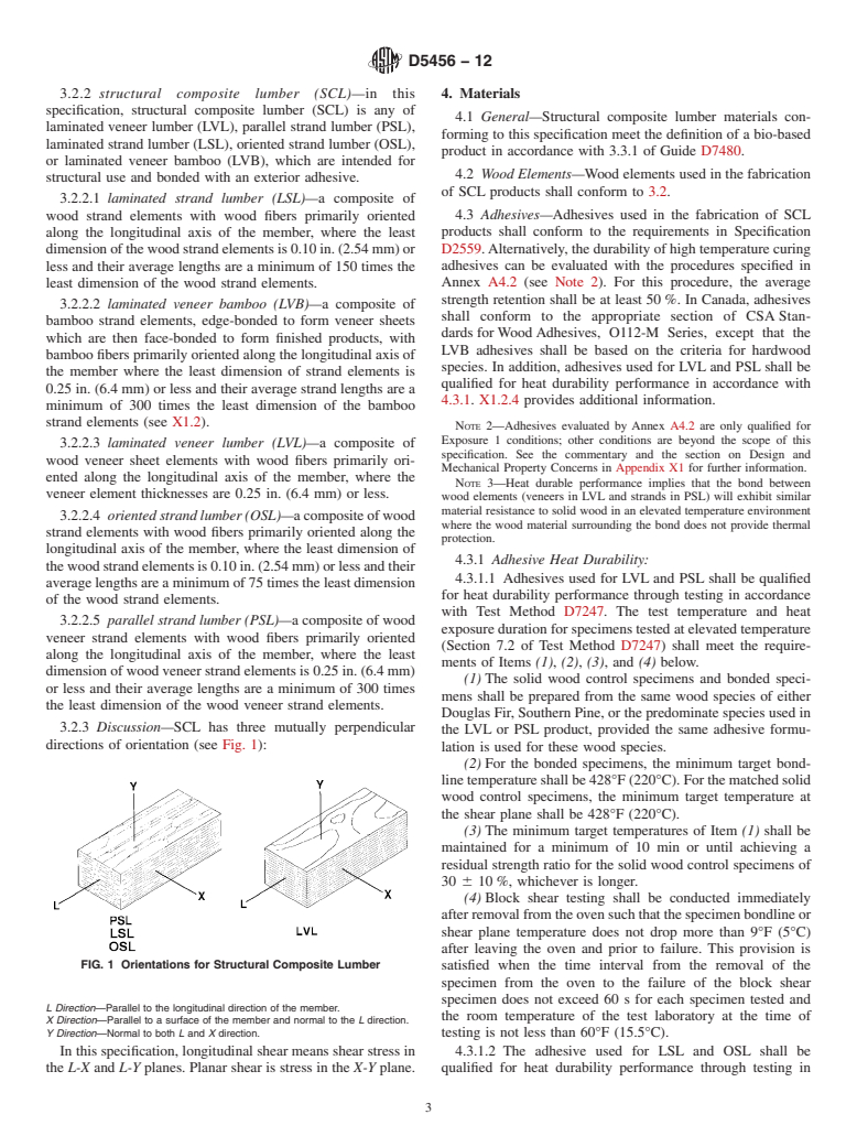 ASTM D5456-12 - Standard Specification for Evaluation of Structural Composite Lumber Products