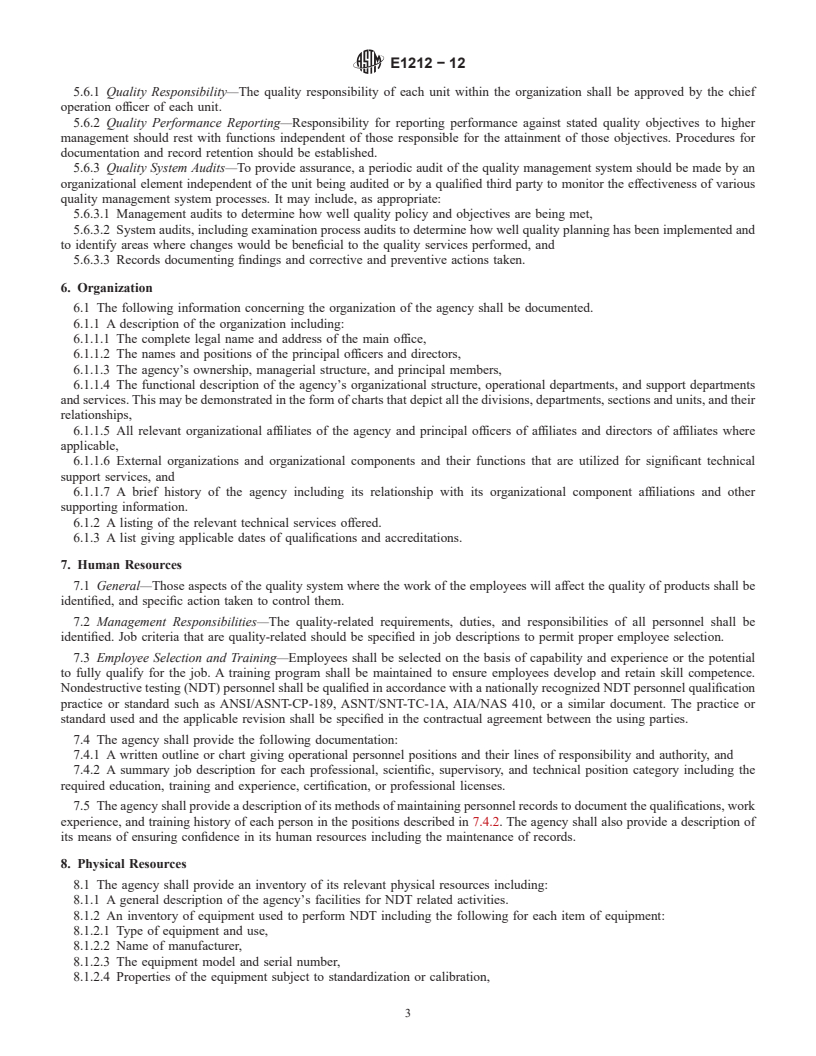 REDLINE ASTM E1212-12 - Standard Practice for  Quality Management Systems for Nondestructive Testing Agencies