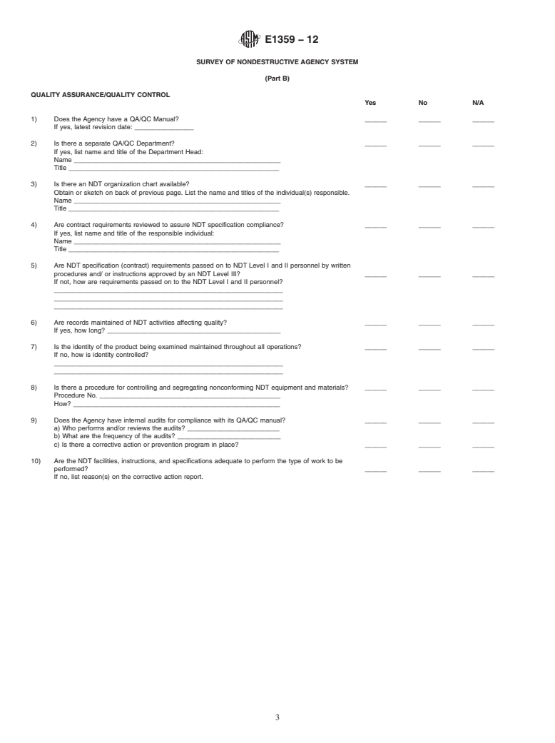 ASTM E1359-12 - Standard Guide for  Evaluating Capabilities of Nondestructive Testing Agencies