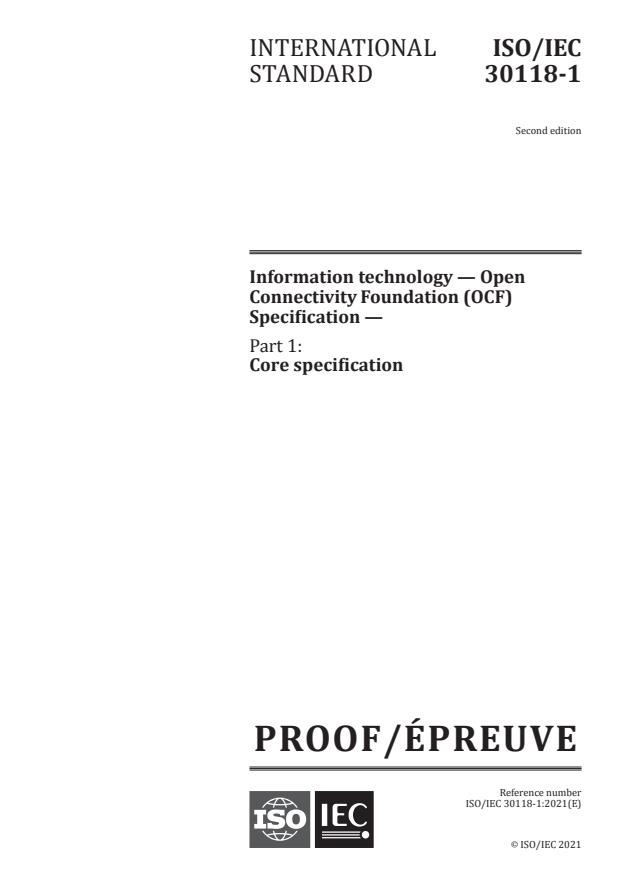 ISO/IEC PRF 30118-1:Version 21-avg-2021 - Information technology -- Open Connectivity Foundation (OCF) Specification