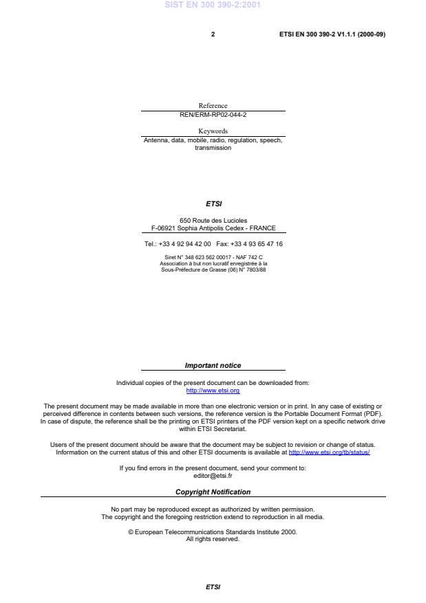 SIST EN 300 390-2:2001 SIST EN 300 390-2:2001 - Page 4 preview