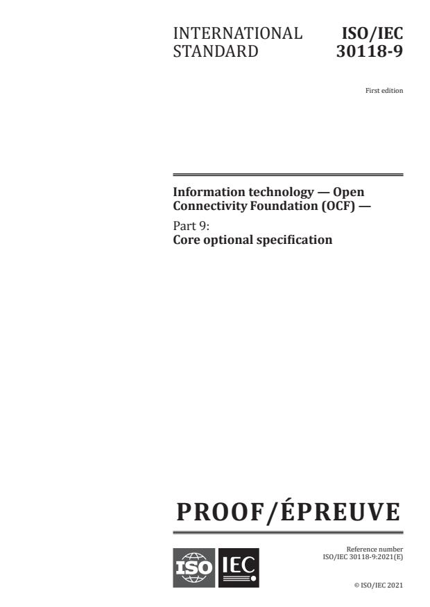 ISO/IEC PRF 30118-9 - Information technology – Open Connectivity Foundation (OCF)
