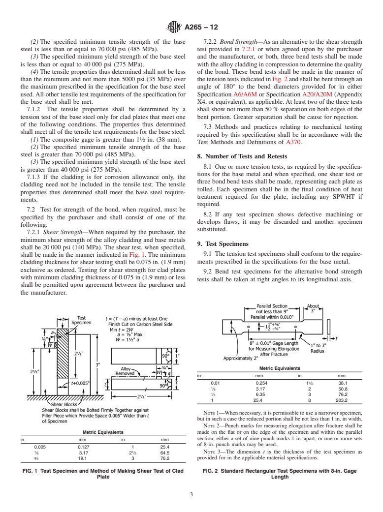 ASTM A265-12 - Standard Specification for  Nickel and Nickel-Base Alloy-Clad Steel Plate