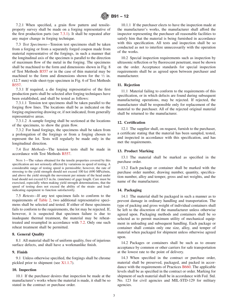 ASTM B91-12 - Standard Specification for Magnesium-Alloy&#x2009; Forgings