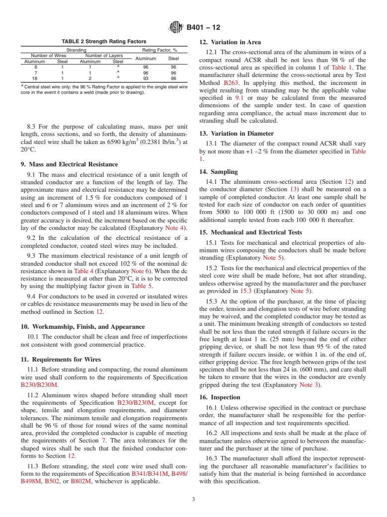 ASTM B401-12 - Standard Specification for Compact Round Concentric-Lay-Stranded Aluminum Conductors, Steel-Reinforced (ACSR/COMP)