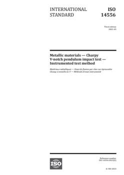 ISO 14556:2023 ISO 14556:2023 - Metallic materials — Charpy V-notch pendulum impact test — Instrumented test method
Released:23. 05. 2023 - Page 1 preview