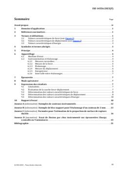 ISO 14556:2023 ISO 14556:2023 - Matériaux métalliques — Essai de flexion par choc sur éprouvette Charpy à entaille en V — Méthode d'essai instrumenté
Released:23. 05. 2023 - Page 3 preview