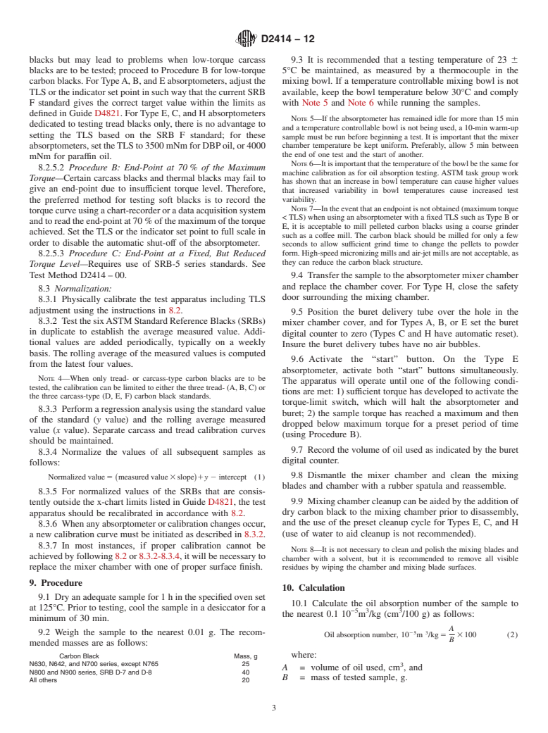 ASTM D2414-12 - Standard Test Method for  Carbon Black&mdash;Oil Absorption Number (OAN)