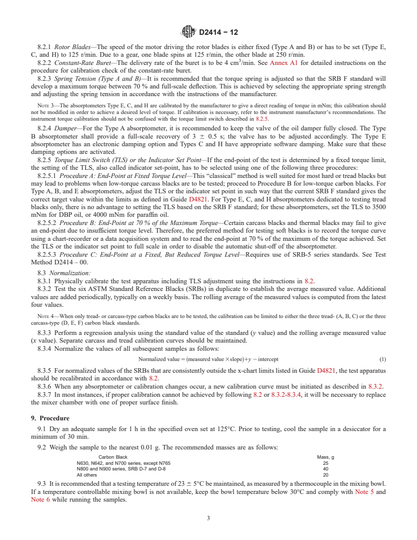 REDLINE ASTM D2414-12 - Standard Test Method for  Carbon Black&mdash;Oil Absorption Number (OAN)