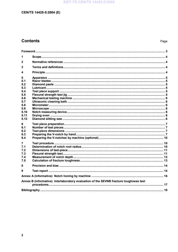 CEN/TS 14425-5:2004 TS CEN/TS 14425-5:2005 - Page 4 preview