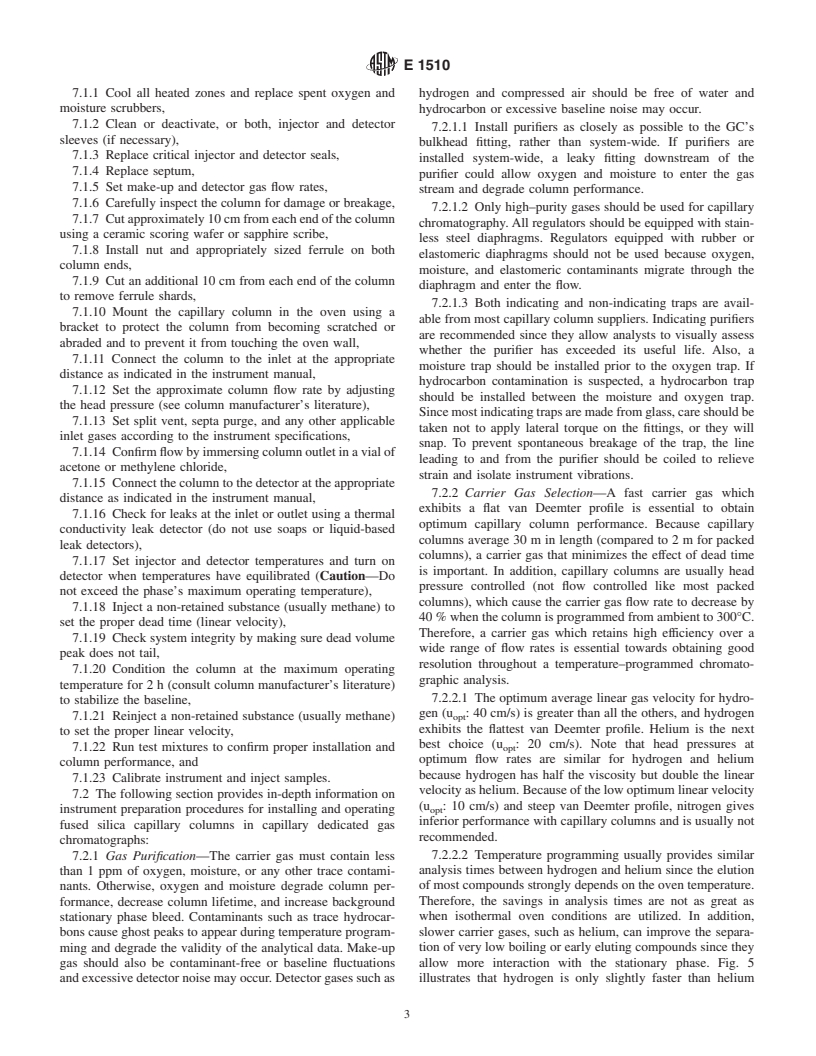 ASTM E1510-95(2000) - Standard Practice for Installing Fused Silica Open Tubular Capillary Columns in Gas Chromatographs