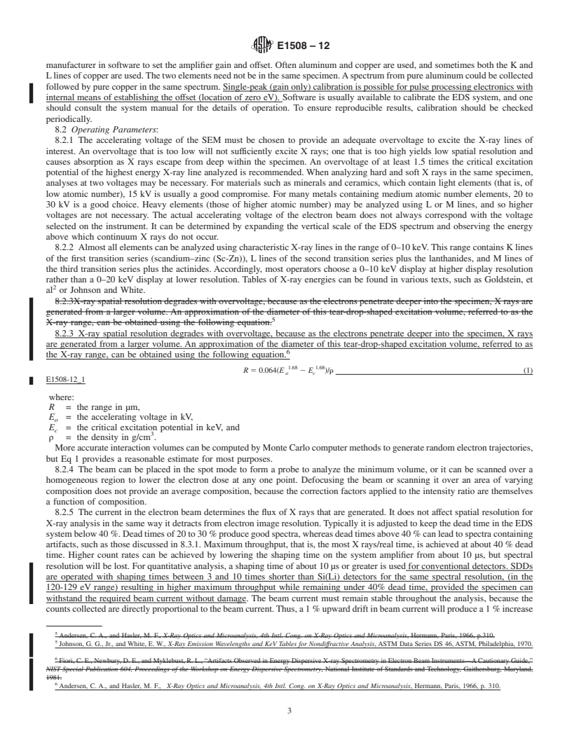 REDLINE ASTM E1508-12 - Standard Guide for Quantitative Analysis by Energy-Dispersive Spectroscopy