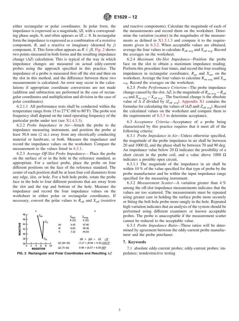 ASTM E1629-12 - Standard Practice for  Determining the Impedance of Absolute Eddy-Current Probes