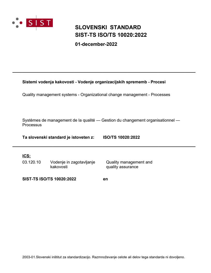 TS ISO/TS 10020:2022 - BARVE