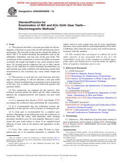 ASTM E2905/E2905M-12 - Standard Practice for Examination of Mill and Kiln Girth Gear Teeth&mdash;Electromagnetic  Methods