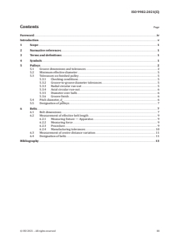 ISO 9982:2021 ISO 9982:2021 - Belt drives — Pulleys and V-ribbed belts for industrial applications — PH, PJ, PK, PL and PM profiles: dimensions
Released:9/1/2021 - Page 3 preview
